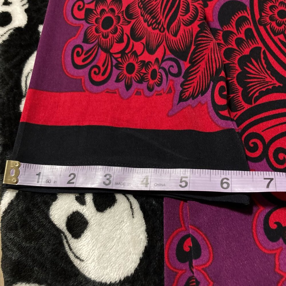 STYLE & CO. Red purple black dark floral stretchy tunic top MEDIUM LARGE shirt - Picture 10 of 13